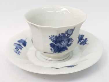 Set of Vintage Royal Copenhagen Blue Flower Tea Cu
