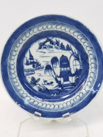 Antique Chinese Porcelain B&W Plate