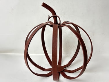 Vintage Metal Art Pumpkin Candle Holder