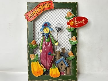Vintage Metal Thanksgiving Welcome Sign
