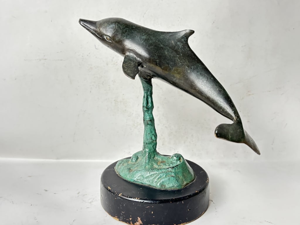 Vintage Bronze Dolphin Sculpture (1 of 4)