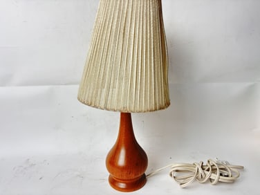 Vintage Wood Carved Table Lamp