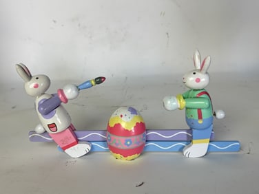 Vintage Wood Carved Hand Painted Easter Toy
