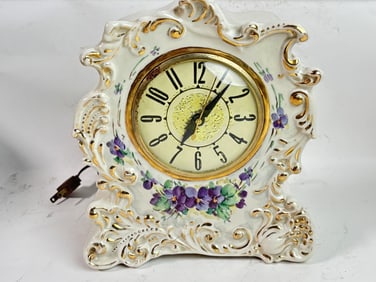 Vintage Heirlooms of Tomorrow Porcelain Table Cloc