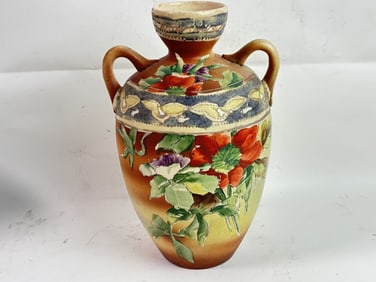 Vintage Nippon Earthenware Marriage Vase