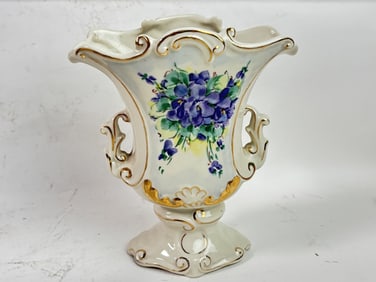 Vintage French Porcelain Hand Painted Vase