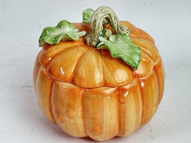 Vintage Fitz & Floyd Porcelain Pumpkin Box