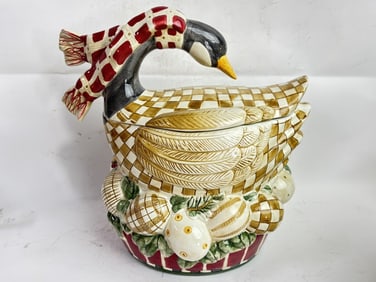 Vintage Debbie Mumm Porcelain "Sakura" Goose Jar