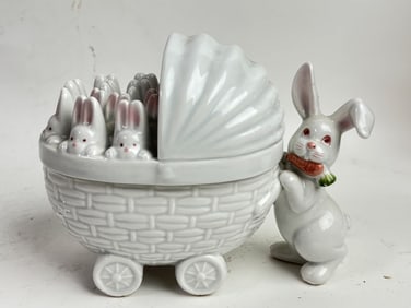 1979 Fitz & Floyd Porcelain Bunnies Box