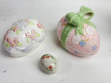 (3) Porcelain Easter Egg Wares