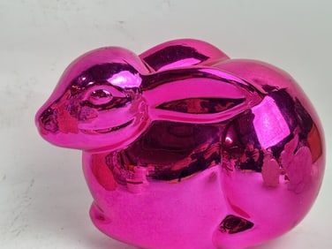 Vintage Department 56 Pink Mercury Glass Rabbit
