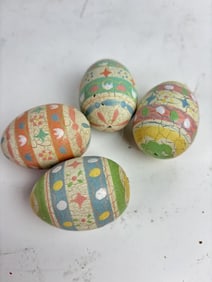 Group of Hand Painted Wood Easter Eggs