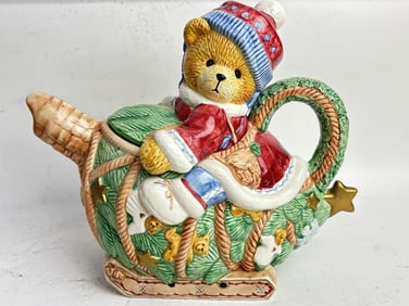 1996 Priscilla Hillman Cherished Teddies Teapot