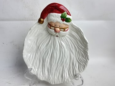 Vintage Fitz & Floyd Porcelain Santa Claus Dish