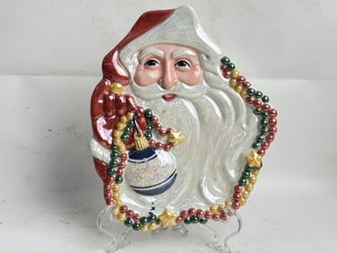 Vintage Department 56 Porcelain Santa Claus Dish