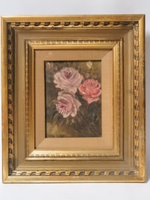 Signed Tony Todd Floral Oil Painting on Canvas
