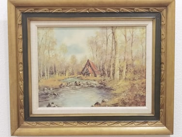 Vintage Landscape Oil Painting, Signed Lorenz