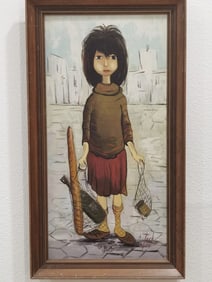 Little Girl Oil Painting on Canvas, Signed Jack