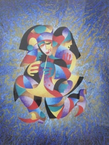 Vintage "Play That Horn II" Serigraph by Anatole K