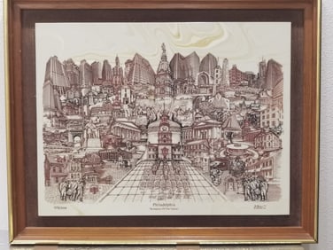 1976 Limited Ed. Hand Etched Wall Art, Signed D. B