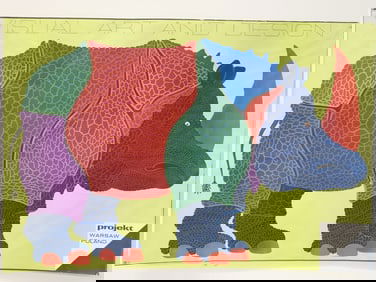 1974 Vintage Polish Hubert Hilscher Rhino Poster