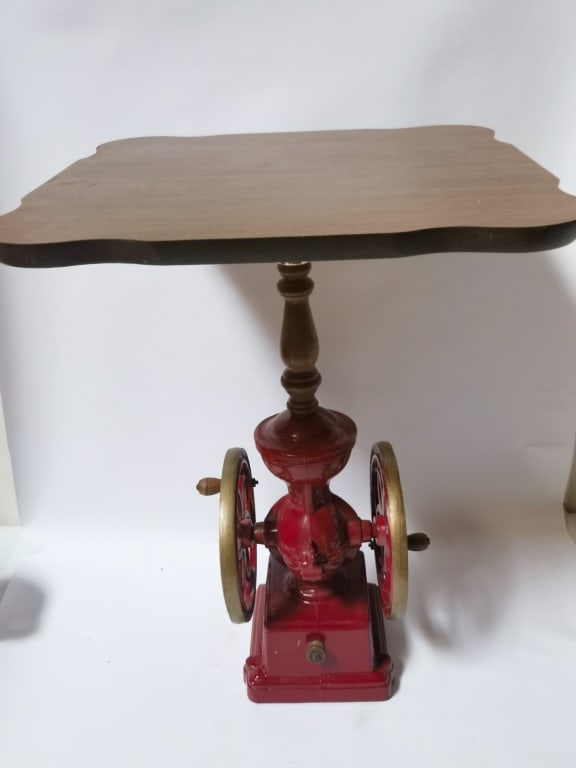 Vintage Cast Iron Coffee Mill Coffee Table (1 of 5)