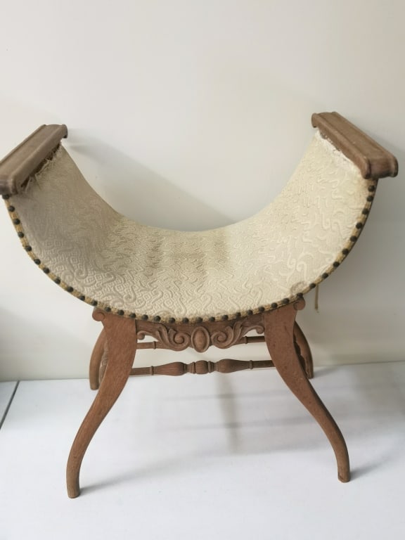 Vintage Edwardian Mahogany Curved Stool (1 of 8)