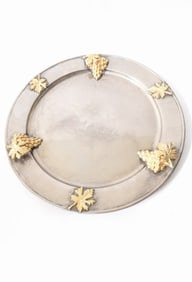 Vintage Silver Plated Round Tray