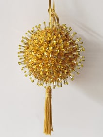 Vintage Hand Made Push Pin Beaded Ornament