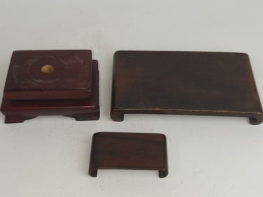 (3) Chinese Wood Carved Stands