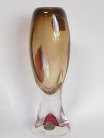 Large Vintage Adam Jablonski Art Glass Bud Vase