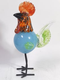 Large Vintage Murano Italy Art Glass Rooster