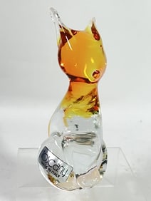 Vintage Murano Style Art Glass Fox