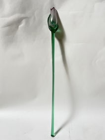 Large Vintage Mikasa Art Glass Light Purple Flower