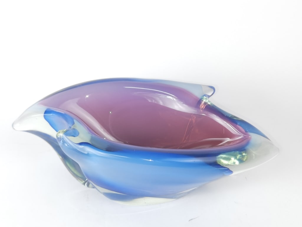 Large Vintage Murano Italy Sommerso Glass Bowl (1 of 7)