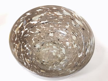 Vintage Murano Italy Color Stripe Gold Splatter Gl