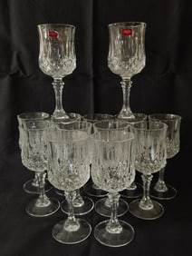 (13) Cristal D'Arques Crystal Wine Glasses