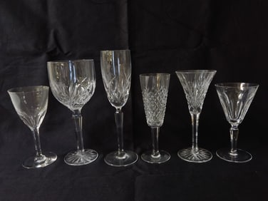 Group of Waterford and Baccarat Wine Glasses