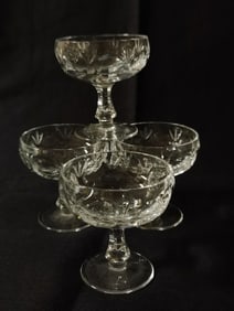 (4) Small Clear Sherbet Glasses