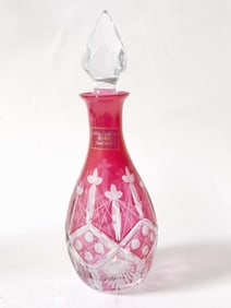 Small Laura Ashley Ruby Cut-to-Clear Decanter