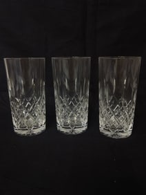 (3) Clear Crystal Highball Glasses
