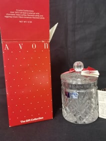 Avon 5oz Clear Crystal Biscuit Jar