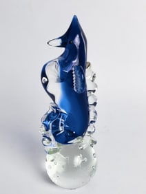 Vintage Murano Italy Art Glass Sea Horse Paperweig