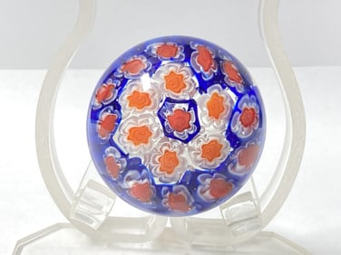 Murano Style Millefiori Glass Paperweight
