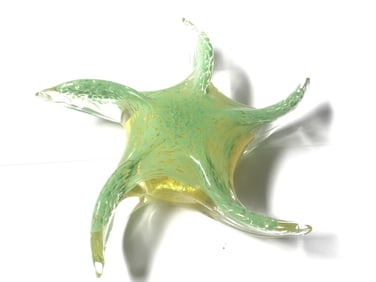 Umarked Yellow/Green Splatter Sea Star Glass Paper