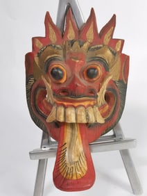 Vintage Rangda Indonesia Hand Carved Wood Mask