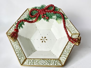 Vintage Fitz & Floyd Porcelain Winter Holiday Sant