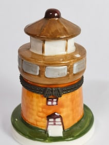 Vintage Porcelain Lighthouse Trinket Box