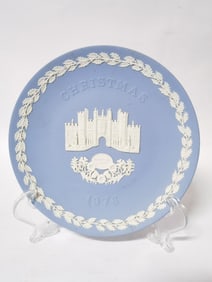 1976 Wedgwood Jasperware Blue Christmas Plate