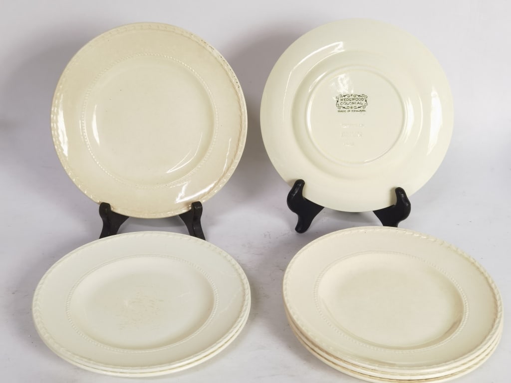 (7) Vintage Wedgwood Colonial Porcelain Plates: (7) Vintage Wedgwood Colonial Porcelain Plates, 6.5in